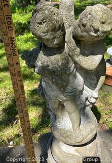 Cement Outdoor Garden Statue of Two Cherubs {NO SHIPPING}