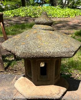 Cement Outdoor Garden Statue, Two (2) Piece Japanese Lantern {NO SHIPPING}