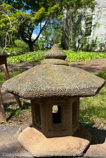 Cement Outdoor Garden Statue, Two (2) Piece Japanese Lantern {NO SHIPPING}