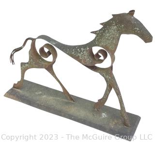 Metal Modernist Figural Horse Garden Statue