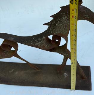 Metal Modernist Figural Horse Garden Statue