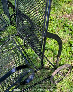 Two (2) Metal Mesh Chaise Lounge Chairs Outdoor Patio Furniture. Freshly painted. 