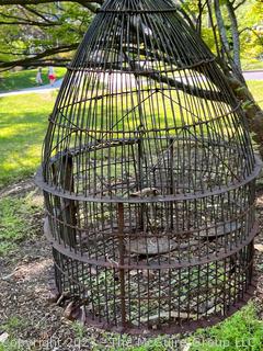 Primitive Metal Bird Cage, Some Rust {NO SHIPPING}