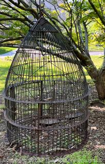 Primitive Metal Bird Cage, Some Rust {NO SHIPPING}