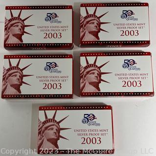 2003 United States Mint Silver Proof Set and 50 State Quarter Series (5)