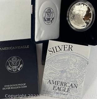 American Eagle One Ounce Proof Silver Bullion Coin. Years 1996 and 2000 (x3)