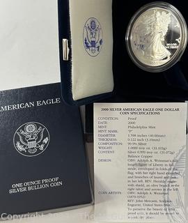 American Eagle One Ounce Proof Silver Bullion Coin. Years 1996 and 2000 (x3)