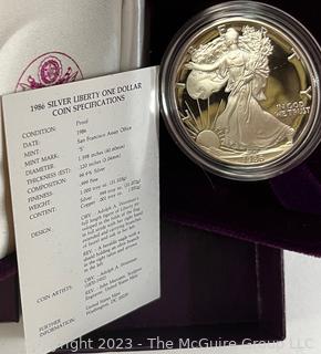 American Eagle One Ounce Proof Silver Bullion Coin (2) 1986 and (1) 1989 (x3)