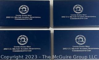 United States Mint 2002 U.S. Military Academy Bicentennial Commemorative Coin - Proof Silver Dollar (x4)