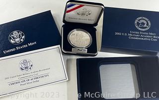 United States Mint 2002 U.S. Military Academy Bicentennial Commemorative Coin - Proof Silver Dollar (x4)