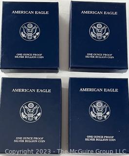 American Eagle One Ounce Proof Silver Bullion Coin (1) 2001 (1) 2003 (2) 2005