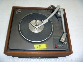 Vintage Garrard "Auto Slim" P MK-II, phonograph player; SHURE cartridge, tested and all functions operate properly. Originally part of a console.