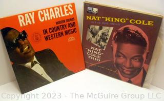 Selection of two (2) vinyl records: Nat King Cole and Ray Charles