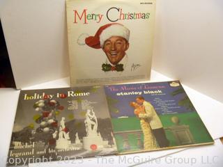 Selection of three (3) vinyl records: Bing Crosby "Christmas"; Michelle Le Grand; Stanley Black