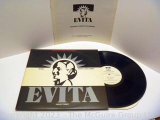 Selection of three (3) vinyl records: Musicals - Evita, Sound of Music w/insert, & My Fair Lady