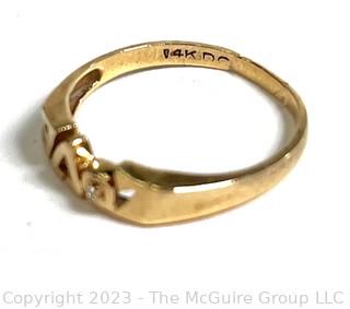 Vintage 14k Gold & Diamond Love Ring. 2g