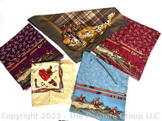 Five (5) Silk Printed Scarfs by Ralph Lauren. 