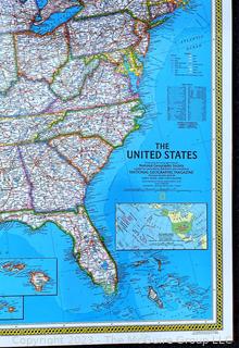 National Geographic United States Wall Map Mounted on Wood & Dry Erase Laminated.  30" x 40"