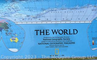 National Geographic World Wall Map Mounted on Wood & Dry Erase Laminated.  30" x 40"