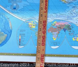 National Geographic World Wall Map Mounted on Wood & Dry Erase Laminated.  30" x 40"