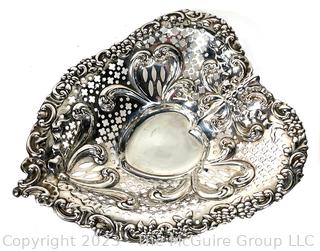 Gorham Chantilly Sterling Silver Heart Shaped Candy Dish.  293 grams