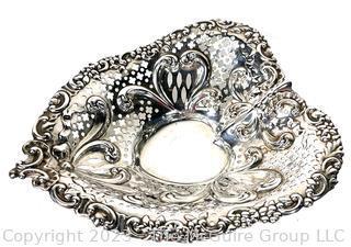 Gorham Chantilly Sterling Silver Heart Shaped Candy Dish.  293 grams