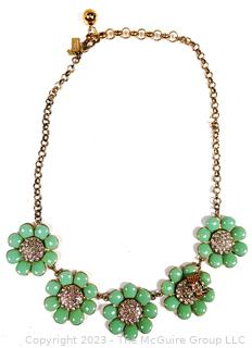 Kate Spade Blue Enamel Flower Bumble Bee Necklace