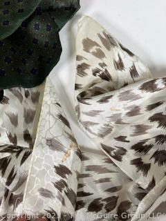 Five (5) Silk Printed Scarves 