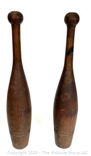 Antique Wooden Juggling Clubs