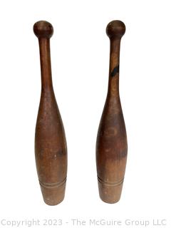 Antique Wooden Juggling Clubs