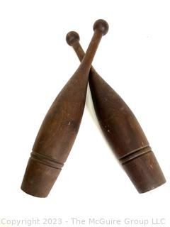 Antique Wooden Juggling Clubs