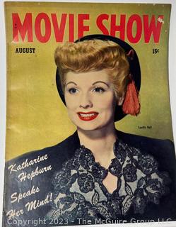 Three (3) Vintage Editions of Movie Show Magazine Including Lucille Ball.