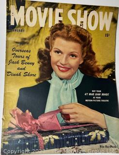 Three (3) Vintage Editions of Movie Show Magazine Including Rita Hayworth