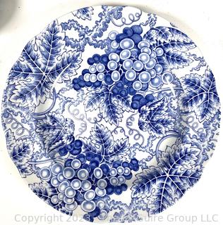 Collection of Blue and White Porcelain Serving Pieces, Various Makers Marks. 