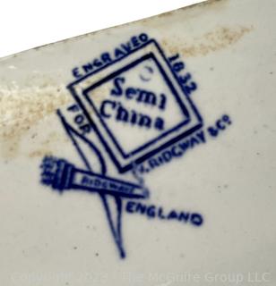 Collection of Blue and White Porcelain Serving Pieces, Various Makers Marks. 