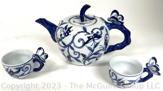 Collection of Blue and White Porcelain Serving Pieces, Various Makers Marks. 