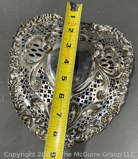 Gorham Chantilly Sterling Silver Heart Shaped Candy Dish.  293 grams