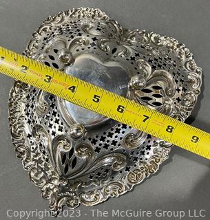 Gorham Chantilly Sterling Silver Heart Shaped Candy Dish.  293 grams