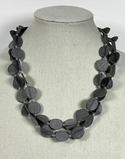 Black Flat Bead Necklace