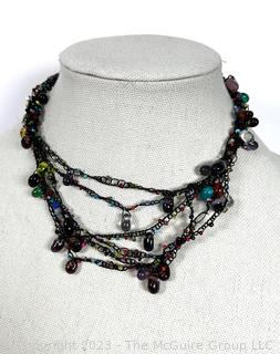 Multi Color Glass Bead Necklace