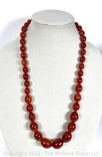 Red Lucite Bead Necklace