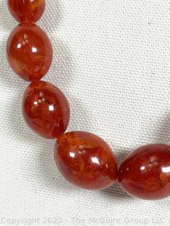 Red Lucite Bead Necklace