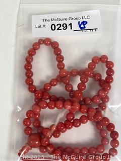 Red Stone Bead Necklace