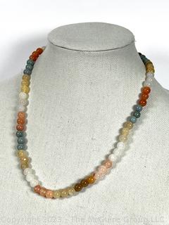 Mixed Semi Precious Stone Bead Necklace.