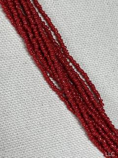 Multi Strand Seed Bead Necklace. 