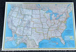 National Geographic United States Wall Map Mounted on Wood & Dry Erase Laminated.  30" x 40"