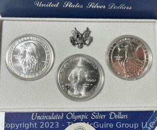 United States Mint (3) 1983 Olympic Silver Dollars 