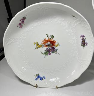 Three (3) Hand Painted Floral Porcelain Serving Pieces by Meissen.