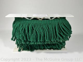 Green Decorative Bullion Fringe Trim.  Five (5) Linear Yards, 9" x 4"