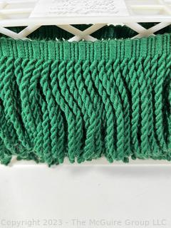 Green Decorative Bullion Fringe Trim.  Five (5) Linear Yards, 9" x 4"